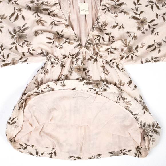 NWT Free People Portia Floral Ivory Mini Tea Combo $148 - Size SM (Women's 4-6) - Picture 10 of 14